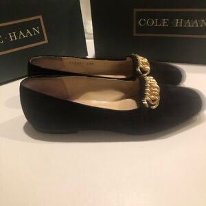 Cole Haan Women's Black Flats with Gold Detail